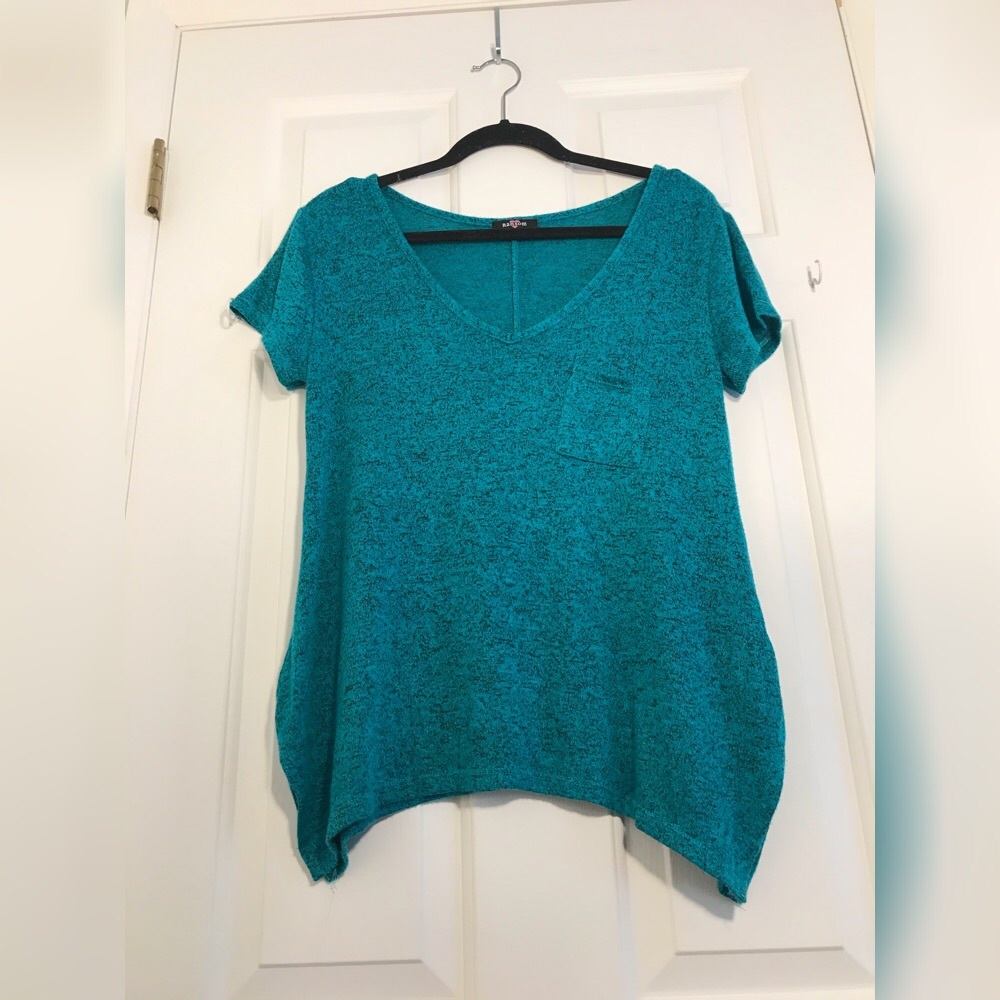 Teal and black one pocket tee